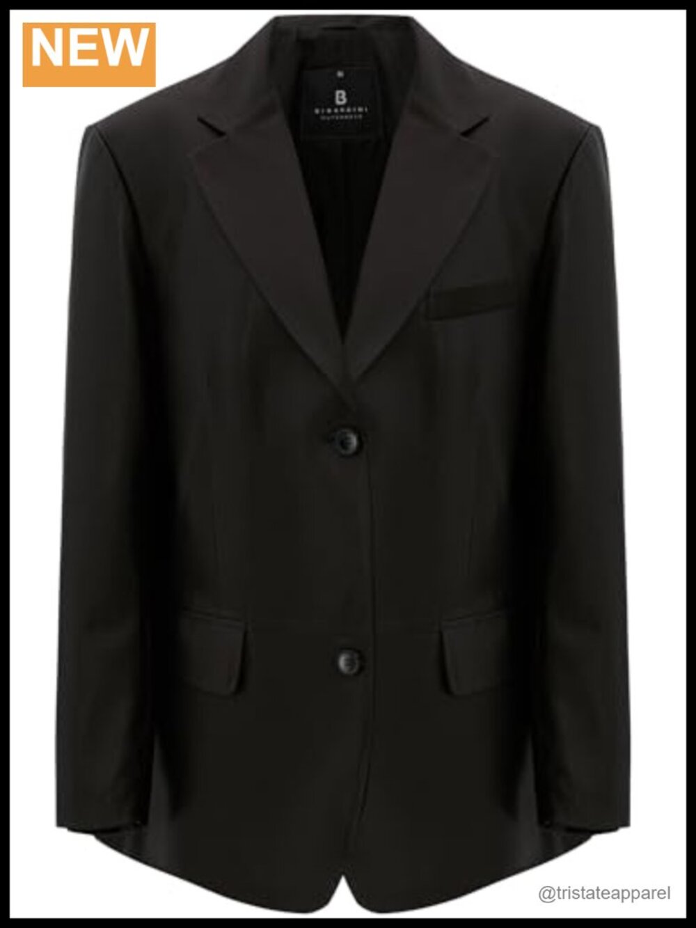 Oversized Genuine Lambskin Leather Blazer Jacket Women Notch Collar Long Sleeve